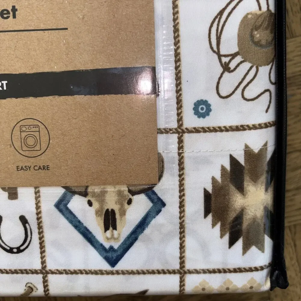 Wrangler FULL Tiles Horse Aztec Boots 6pc Sheets Set Western Cowboy Longhorn NEW
